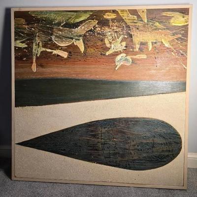 Joni Pienkowski Original Abstract Mixed Media Painting On Wood