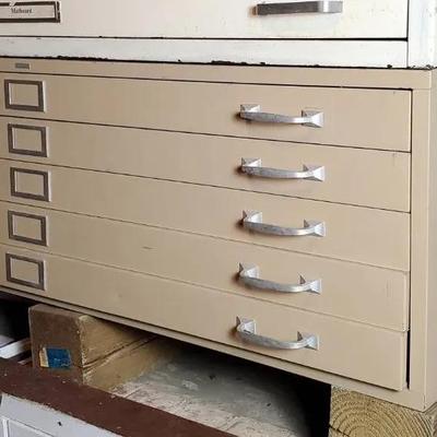 Tan 5 Drawer Flat File 53.5x41.5x15.75"