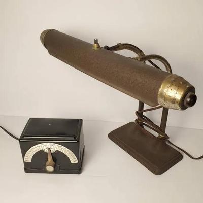 Vintage Franz Bakelite Metronome & Art Deco Piano Lamp