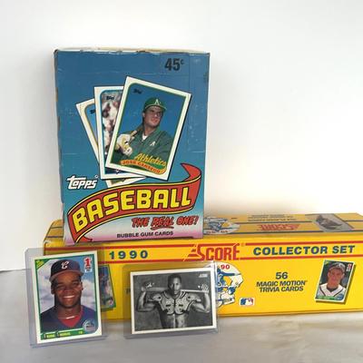 1990 Score Baseball Complete Set and 1989 Topps Baseball Wax Box 36 packs