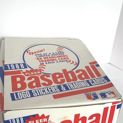 1988 Fleer Baseball Logo Stickers & Trading Cards Wax Box