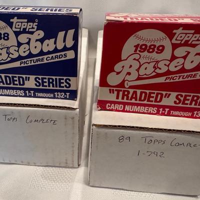 1988 and 1989 Topps Complete Baseball Card Sets +1988 and 1989 Topps Traded Series Sets