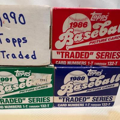 1986, 1988, 1990 and 1991 Topps Baseball Traded Series Card Sets