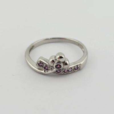 Natural Unheated Rhodolite Garnet Sterling Silver Ring 