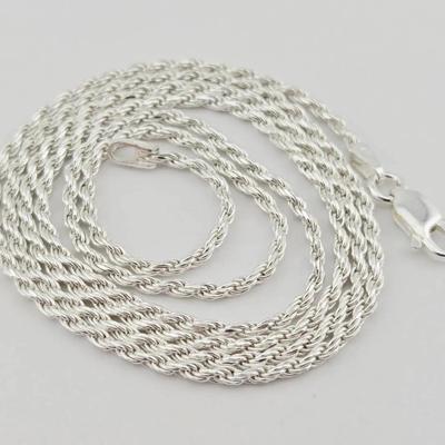 Sterling Silver Italian Rope Chain Necklace 