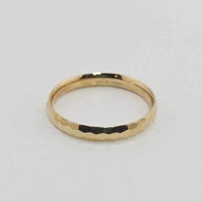 14k Gold Faceted Design Band Ring
