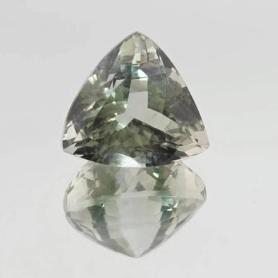24.7ct Natural Green Amethyst Trilliant Cut