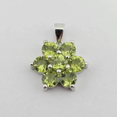 1.75ctw Natural Unheated Peridot Sterling Silver Pendant 
