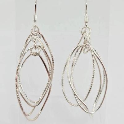 Sterling Silver Spiral Dangle Earrings 