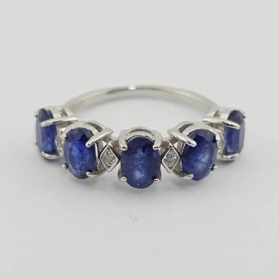 3ctw Natural Heated Sapphire Sterling Silver Ring 