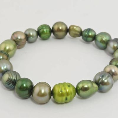 Honora Green Pearl Stretch Bracelet 