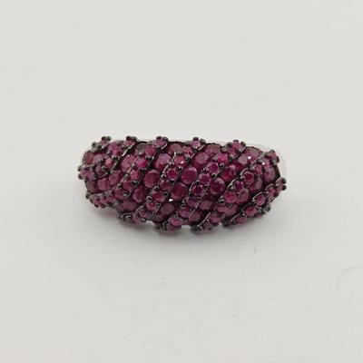 Natural Heated Ruby Sterling Silver Pendant 