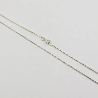 Italian Sterling Silver Fine Box Link Necklace 