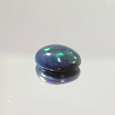 2.6ct Natural Black Opal Rainbow Luster Cabochon 