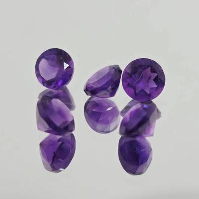 4.1ctw Natural Unheated Amethyst Round Cut 