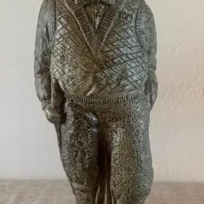 Large Golfer Stone Sculpture  