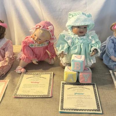 The Ashton Drake Collection, 4 Vintage Porcelain Dolls