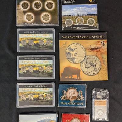 Nickel & Quarter Sets & 1969 Franklin Mint Silver Coin, SGS Graded