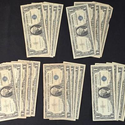 50 1957 $1.00 Silver Certificates
