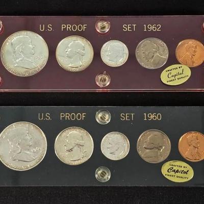 1960 and 1962 Silver Proof Sets in Capitol Holders