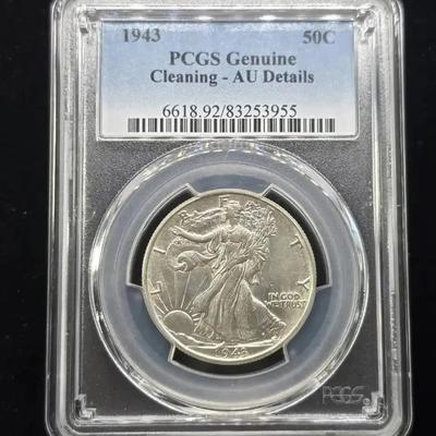 1943 Silver Walking Half Dollar, PCGS AU Details