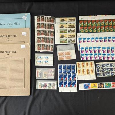 New US Stamp Sheets Collection, Over $200 Face Value