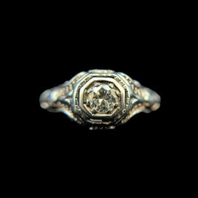 14K White Gold Diamond Ring, NAGL #1226571