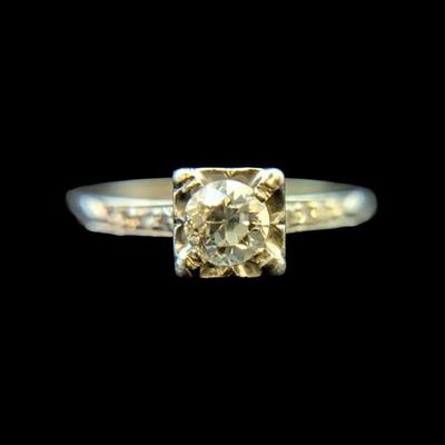 Platinum European Cut Diamond Ring, NAGL #1226582