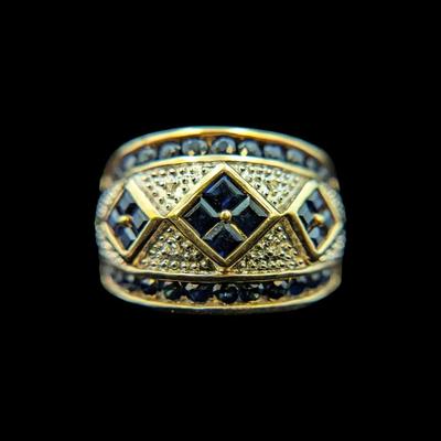 10K Yellow Gold Sapphire & Diamond Ring, NAGL #1226586