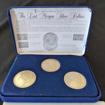 1921-P, D, S 3 Piece Morgan Silver Dollar Set