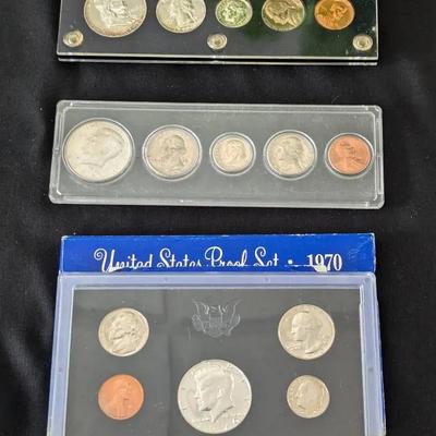 1970, 1965, and 1962 US Proof Coin Sets