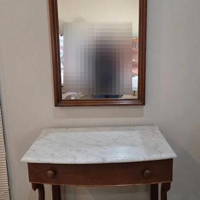 Vintage to Antique Console Table & Mirror 