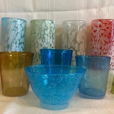 Hand Blown Confetti Glasses