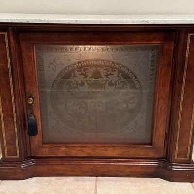 Lighted Glass & Wood Display Case 