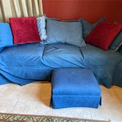 Denim Covered Vanguard Sofa