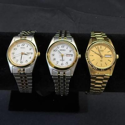 Three Vintage Seiko Ladies Watches – Stainless & Gold-Tone Cases