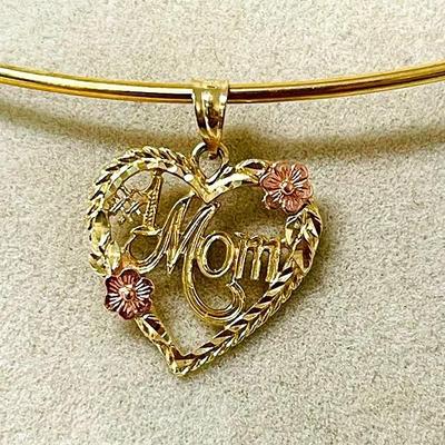 #1 Mom 14K Gold Charm