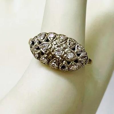 Diamond Cluster 14K Gold Ring