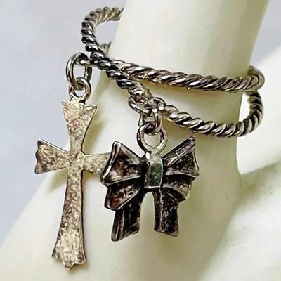 Sterling Silver Stackable Charm Rings