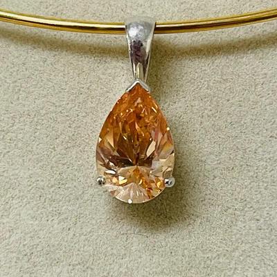 Sterling Silver Champagne CZ Pendant