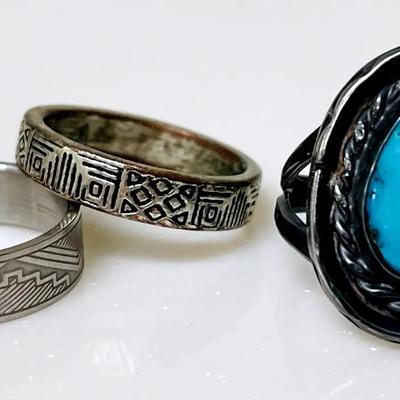 Southwest Style Silver Rings 