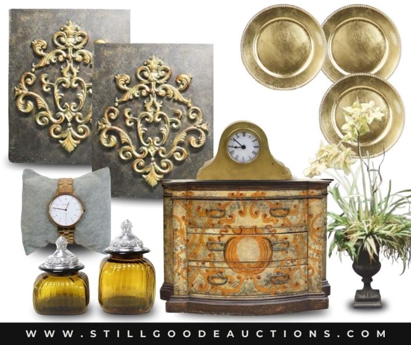 Sale Photo Thumbnail #3: Always a little something for everyone! Restoration Hardware, Fenton, Nambe, Russian nesting dolls, pashminas, furniture, art, antiques, tools, paintings, jewelry, lamps, Western decor, oil lamps, willow tree, Indian head pennies, patio furniture, Kincaid