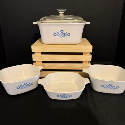 CorningWare Blue Cornflower bakeware Set Of Four