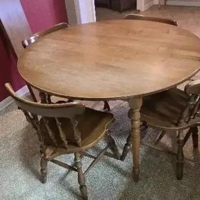 Vintage Wood Breakfast Table 48in