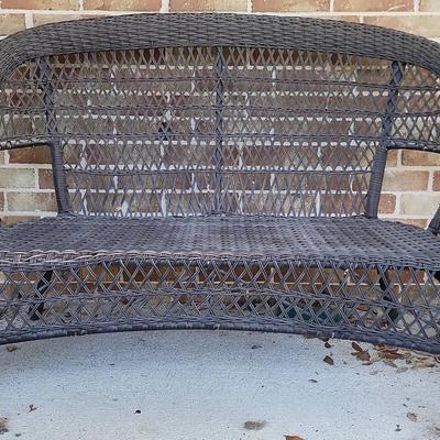 Brown  Resin Wicker Patio Love Seat 