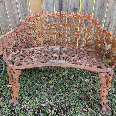Iron Patio Bench 