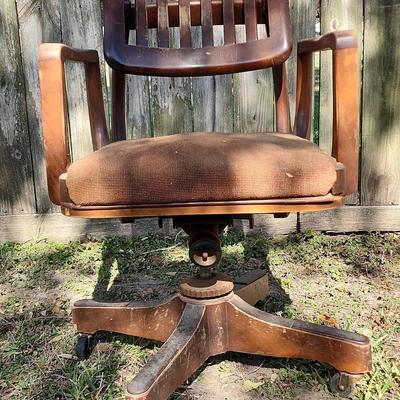 Sikes Company Walnut Swivel Office Chair 