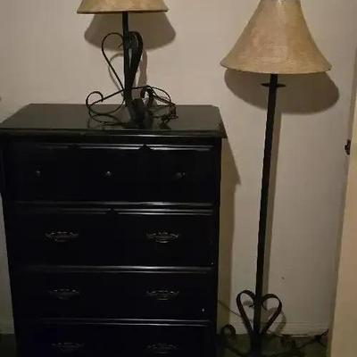 Chest With Floor And Table Lamp Set