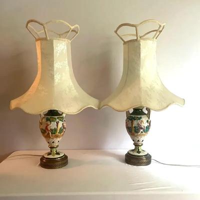 Three vintage figural table lamps. 