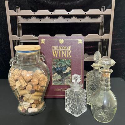 Wine Rack, The Book Of Wine, Decanters, Jug With Corks, 2 Wine Chillers